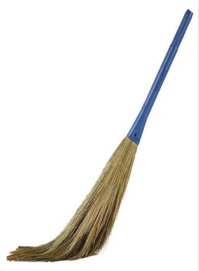 REGOLITH ENTERPRISESPhool Jharu for Daily Home Cleaning - Natural Grass Broom Stick (Multicolor Handle) Pack of 1 - Image 2